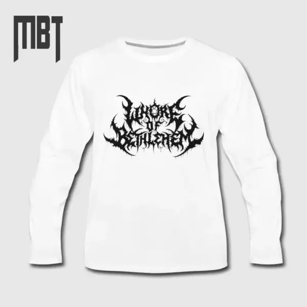 Whore of Bethlehem Band Long Sleeve T-Shirt, Whore of Bethlehem Logo Long Sleeve Tee-Shirt, Black Metal Merch