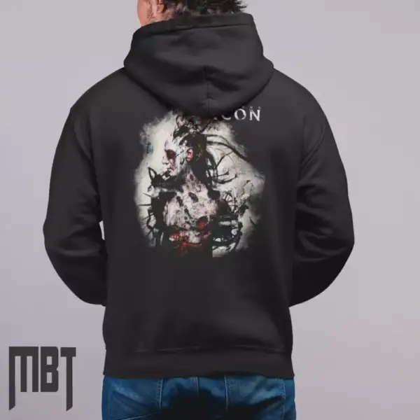 Xicon Band Hoodie, Xicon Monument Cover Hooded Sweatshirt, Industrial Metal Merch - Image 2