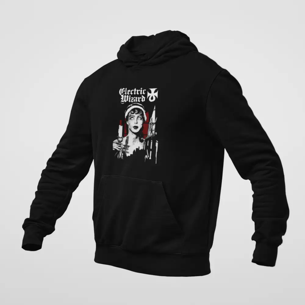 Electric Wizard Hoodie, Electric Wizard Artwork Black Sweatshirt