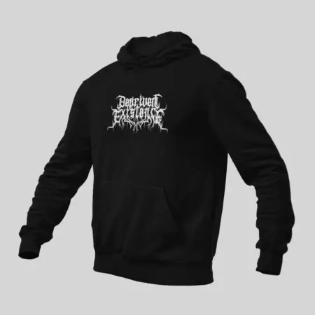 Deprived Existence Hoodie, Deprived Existence Logo Black Sweatshirt